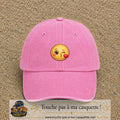 Image principale produit10moyenRS - casquette Rose délavé avec visuel Emoji bisou cœur 5 cm