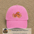 Image principale produit71grosRS - casquette Rose délavé avec visuel Pieuvre 7 cm