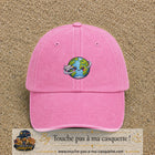 Image principale produit115moyenRS - casquette Rose délavé avec visuel Monde kawaii avion 5 cm