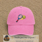 Image principale produit80grosRS - casquette Rose délavé avec visuel Tennis raquette balle 7 cm