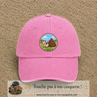 Image principale produit161grosRS - casquette Rose délavé avec visuel Vache humour crotte 7 cm