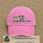 Image principale produit121grosRS - casquette Rose délavé avec visuel Vache message anglais 7 cm