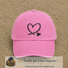Image principale produit31grosRS - casquette Rose délavé avec visuel Cœur continu noir 7 cm