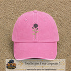Image principale produit51grosRS - casquette Rose délavé avec visuel Rose noire 7 cm