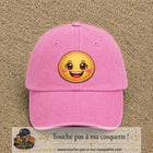 Image principale produit9grosRS - casquette Rose délavé avec visuel Emoji souriant 7 cm