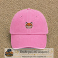 Image principale produit52moyenRS - casquette Rose délavé avec visuel Renard tête 5 cm