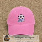 Image principale produit185grosRS - casquette Rose délavé avec visuel Ballon Allez la France 7 cm