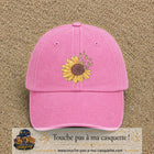 Image principale produit15grosRS - casquette Rose délavé avec visuel Tournesol mandala 7 cm