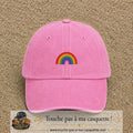 Image principale produit187petitRS - casquette Rose délavé avec visuel Arc-en-ciel 3 cm