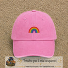 Image principale produit187petitRS - casquette Rose délavé avec visuel Arc-en-ciel 3 cm