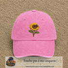 Image principale produit75grosRS - casquette Rose délavé avec visuel Tournesol abeille 7 cm