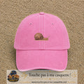 Image principale produit74petitRS - casquette Rose délavé avec visuel Escargot 3 cm