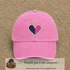 Image principale produit116grosRS - casquette Rose délavé avec visuel Cœur bicolore 7 cm