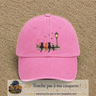 Image principale produit35grosRS - casquette Rose délavé avec visuel Chats noirs banc automne 7 cm