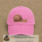Image principale produit74grosRS - casquette Rose délavé avec visuel Escargot 7 cm