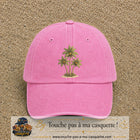 Image principale produit55grosRS - casquette Rose délavé avec visuel Palmiers 7 cm