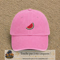 Image principale produit22moyenRS - casquette Rose délavé avec visuel Pastèque 5 cm