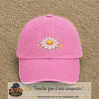 Image principale produit120moyenRS - casquette Rose délavé avec visuel Marguerite horizontale 5 cm