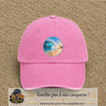 Image principale produit175grosRS - casquette Rose délavé avec visuel Vague plage 7 cm