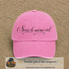 Image principale produit133grosRS - casquette Rose délavé avec visuel Sous le même ciel 7 cm
