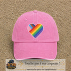 Image principale produit23grosRS - casquette Rose délavé avec visuel Cœur arc-en-ciel 7 cm