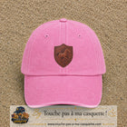 Image principale produit193grosRS - casquette Rose délavé avec visuel Cheval écusson cuir 7 cm
