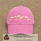 Image principale produit36grosRS - casquette Rose délavé avec visuel Guirlande de marguerites 7 cm