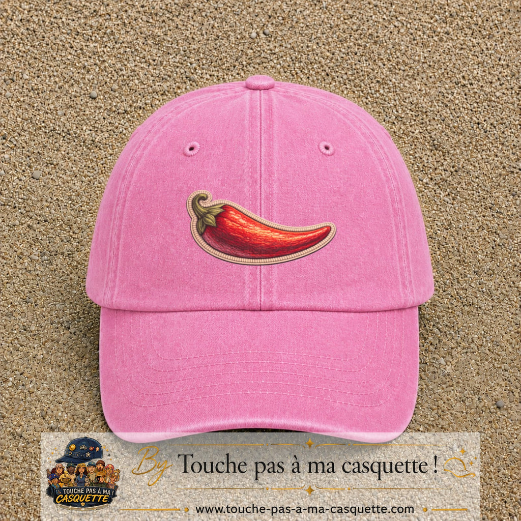 Image principale produit198moyenRS - casquette Rose délavé avec visuel Piment 5 cm