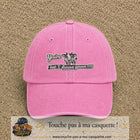 Image principale produit121moyenRS - casquette Rose délavé avec visuel Vache message anglais 5 cm