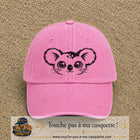 Image principale produit100grosRS - casquette Rose délavé avec visuel Koala visage 7 cm