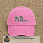 Image principale produit122moyenRS - casquette Rose délavé avec visuel Vache message français 5 cm