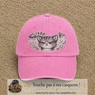 Image principale produit1grosRS - casquette Rose délavé avec visuel Chat colère ornemental 7 cm