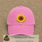 Image principale produit11grosRS - casquette Rose délavé avec visuel Tournesol 7 cm