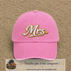 Image principale produit112grosRS - casquette Rose délavé avec visuel Mrs élégante 7 cm
