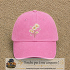 Image principale produit21grosRS - casquette Rose délavé avec visuel Bouquet de marguerites 7 cm