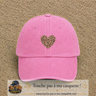 Image principale produit68moyenRS - casquette Rose délavé avec visuel Cœur léopard 5 cm
