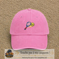 Image principale produit80moyenRS - casquette Rose délavé avec visuel Tennis raquette balle 5 cm