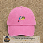 Image principale produit80moyenRS - casquette Rose délavé avec visuel Tennis raquette balle 5 cm
