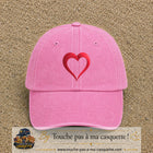 Image principale produit138grosRS - casquette Rose délavé avec visuel Cœur rouge 7 cm