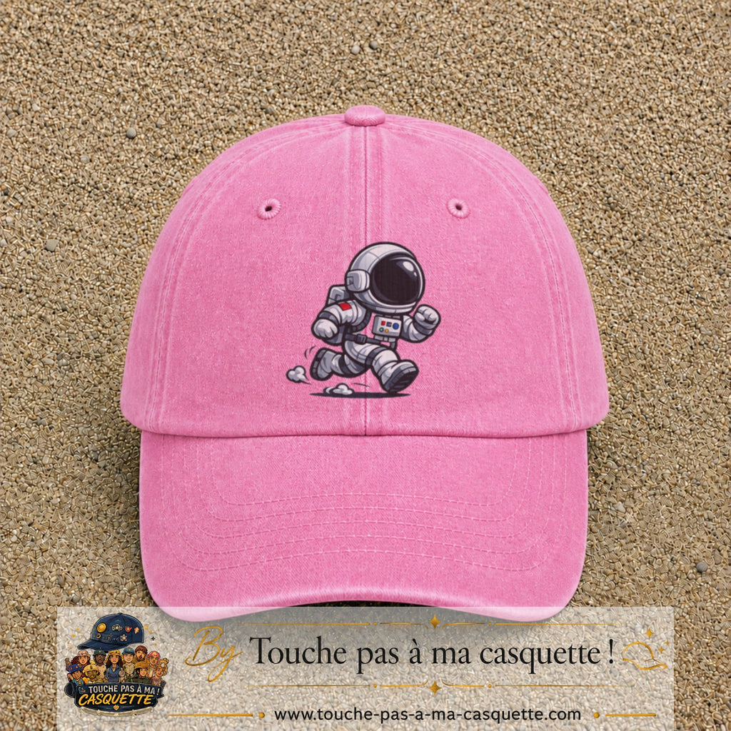 Image principale produit64grosRS - casquette Rose délavé avec visuel Astronaute chibi 7 cm