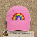 Image principale produit24grosRS - casquette Rose délavé avec visuel Arc-en-ciel 7 cm