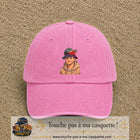Casquette Rose délavé 100% coton avec motif Portrait homme casquettes 7 cm - image principale