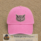 Casquette Rose délavé motif Hibou sage 7 cm - vue principale