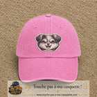 Casquette Rose délavé motif Chien rieur 7 cm - vue principale
