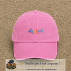 Casquette baseball Rose délavé 100% coton avec visuel Prénom Raphaël coloré 3 cm - image produit principale
