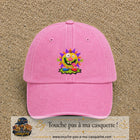 Casquette baseball Rose délavé 100% coton avec visuel Monstre rigolo 7 cm - image produit principale
