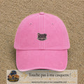 Casquette Rose délavé motif Chaton mignon 3 cm - vue principale