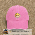Casquette Rose délavé motif Poussin joyeux 5 cm - vue principale