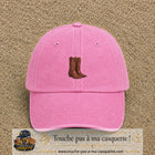 Casquette Rose délavé 100% coton avec motif Bottes cowboy 5 cm - image principale