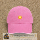 Casquette baseball Rose délavé 100% coton avec motif Soleil rayonnant 3 cm - image principale